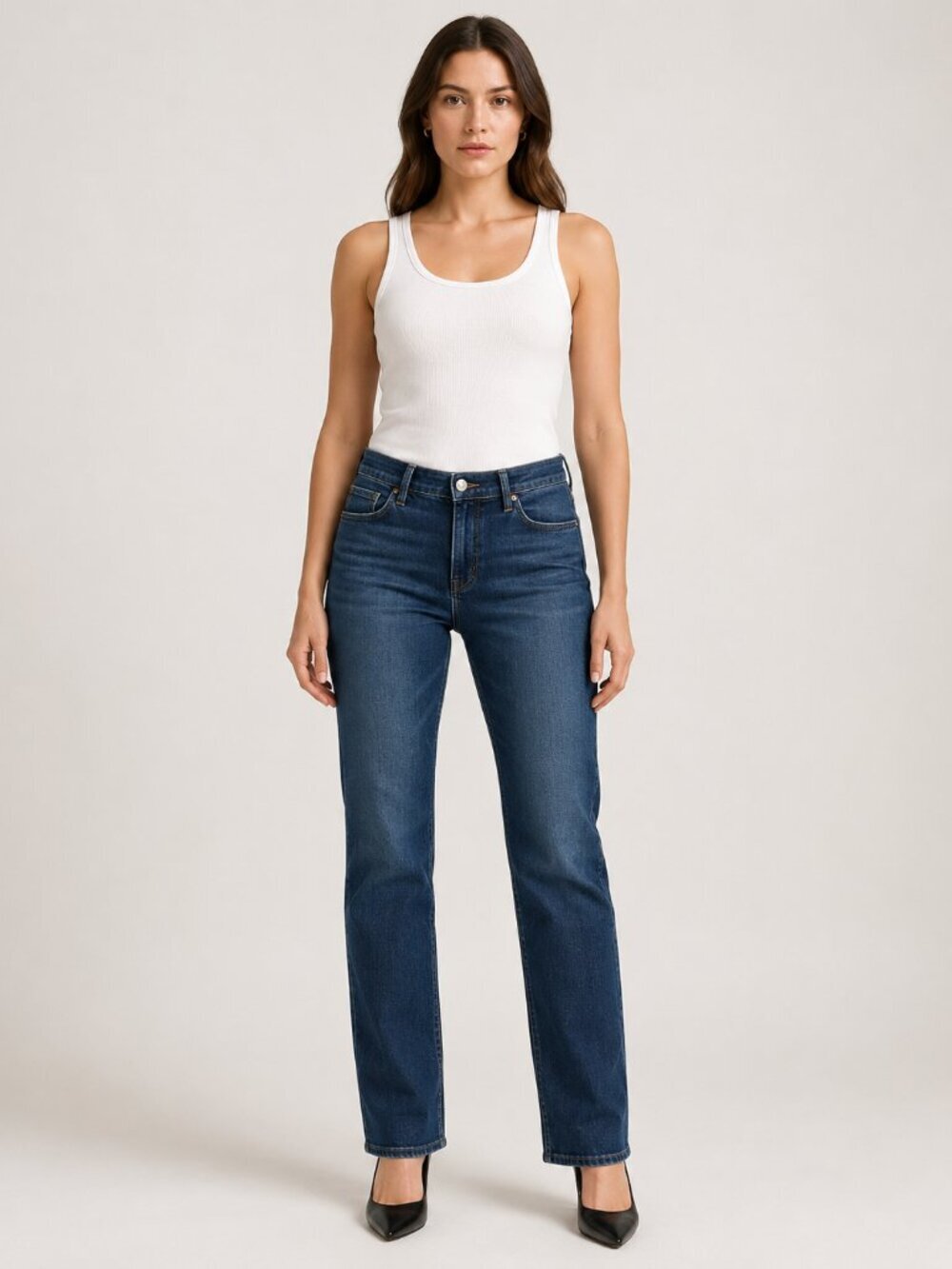 Lee Premium Regular Fit Straight Leg Jeans Blue Size 10 Medium